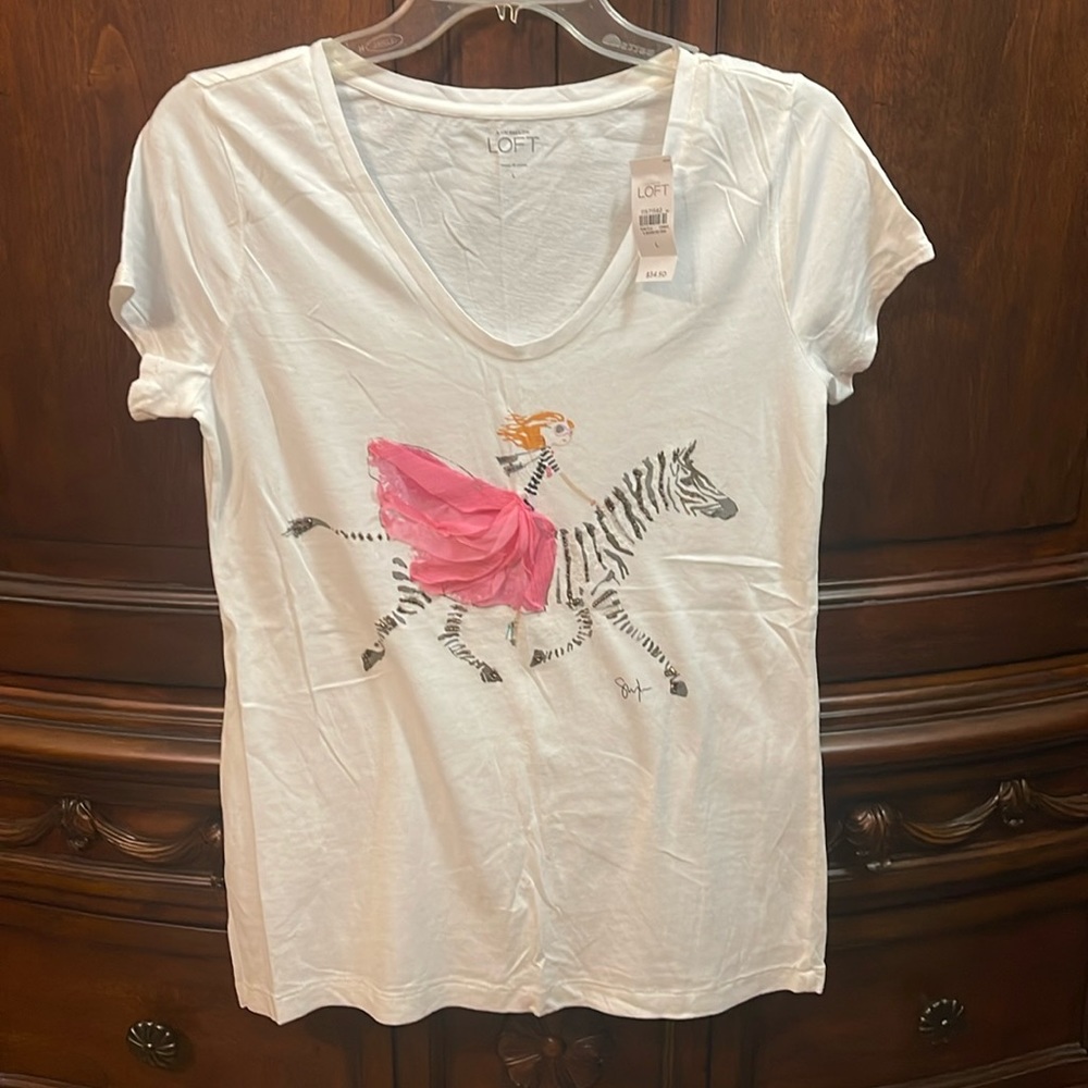 NWT LOFT Size L. Zebra T-Shirt. Never worn